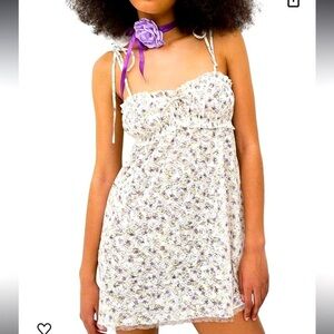 Lavender fields nwt for love & lemons sparkle lace dress L $145 fall  coquette